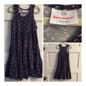 Hanna Andersson Navy Tiered Twirl Feather Dress